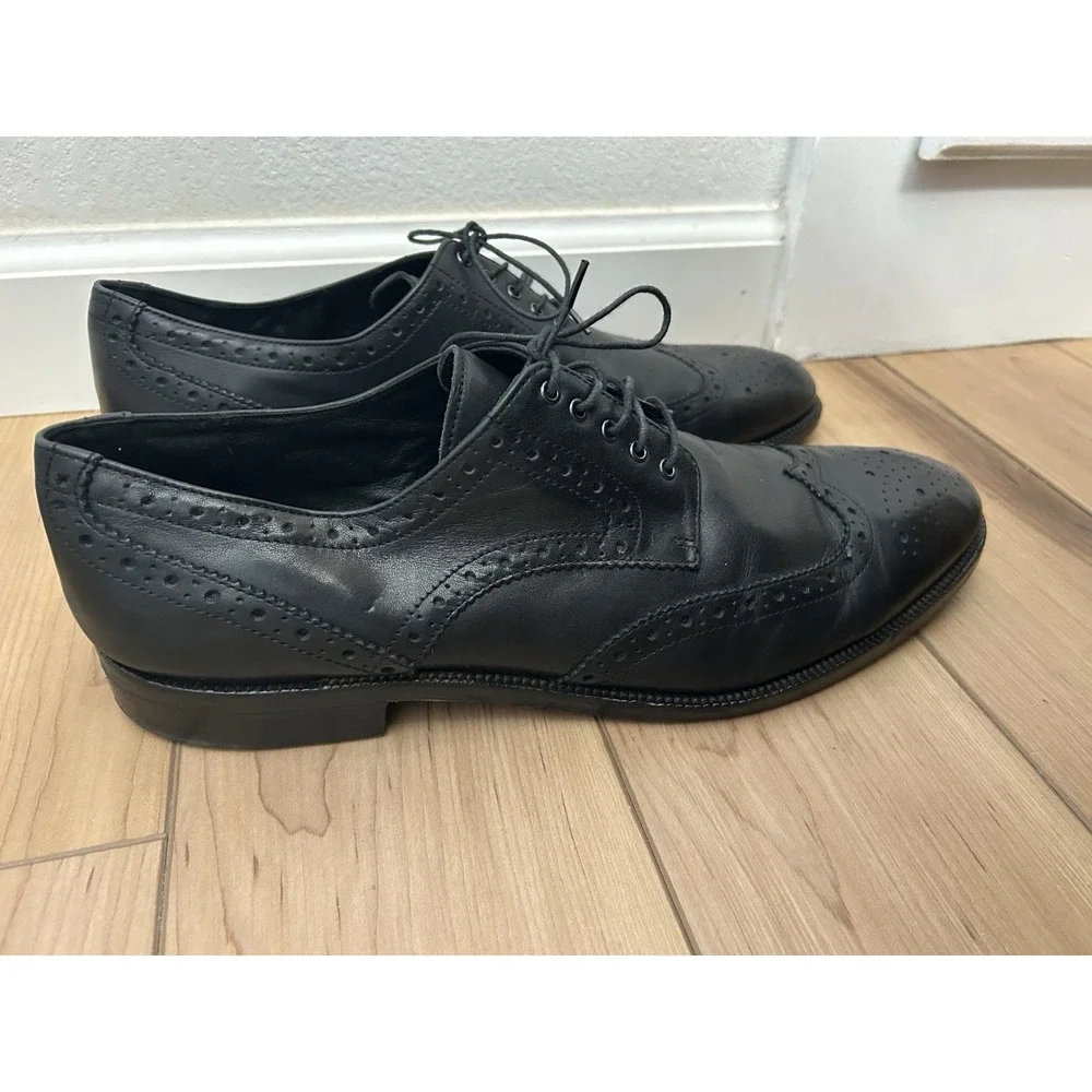 Gordon Rush Men's Black Leather Wingtip Brogue Oxfords Dress Shoes Lyle Size 11